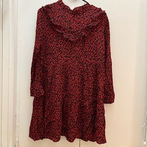 Red and black long sleeve dress 
Zara woman premium denim collection 
Size M